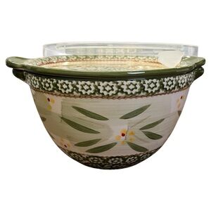 Temptations Old World Vintage 1.5 Quart Round Covered Serving Mixing Bak…
